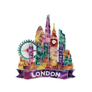 Miniart Crafts 66002 London Skyline Bead Embroidery Kit DIY Home Wall Decor
